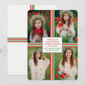 Kerstlint 4-fotofeestdag feestdagenkaart (Voorkant / Achterkant)