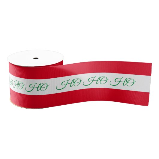 Kerstlint & Ho Ho Ho Stripe Rood/Groen snoep Grosgrain Lint (Spoel)
