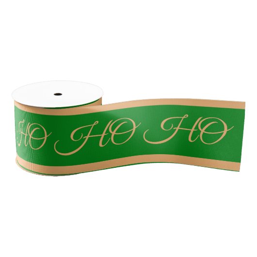 Kerstlint & Ho Ho Strepen Groen/Goud Grosgrain Lint (Spoel)