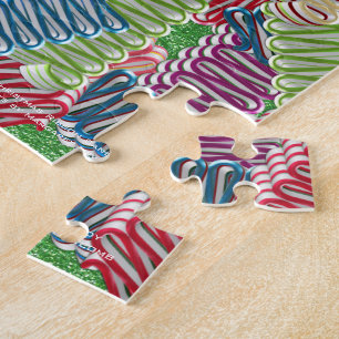 Kerstlint Snoepjes Jigzaag Puzzle Legpuzzel