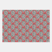 Kerstlinten en bessen op roze inpakpapier vel (Voorkant)