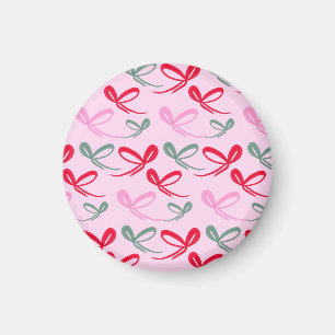 Kerstlinten groen roze willekeurig handgetekend magneet