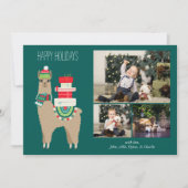 KerstLlama 3 Fotocollage Feestdagenkaart (Voorkant)