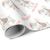 Kerstllama Cadeaupapier (Rol Hoek)