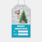Kerstllama | Joy Typografie | Silver Bokeh Cadeaulabel (Voorkant)