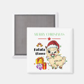 Kerstllama Magnet Magneet (Voorkant / Achterkant)