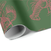 kerstlobster cadeaupapier (Rol Hoek)