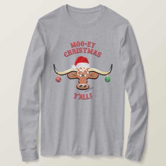 KerstLonghorn Steer T-shirt (Design voorkant)
