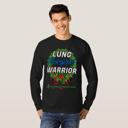 Kerstlonter Transplant Warrior Patiënt Overlevende T-shirt (Voorkant volledig)
