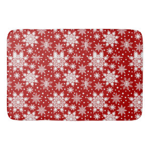 Kerstloos White Snowflakes Patroon Badmat
