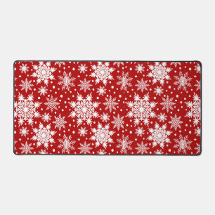 Kerstloos White Snowflakes Patroon Bureaumat