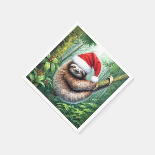 Kerstluiaard in het regenwoud servet (Hoek)