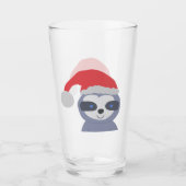 Kerstluiaard met kerstmuts glas (Voorkant)