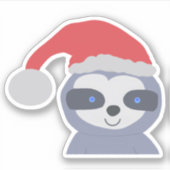 Kerstluiaard met kerstmuts sticker (Voorkant)