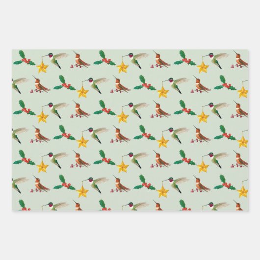 kerstluivogels inpakpapier vel (Voorkant 3)