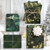 Kerstm Wrap Papier Plat Vel Set 3