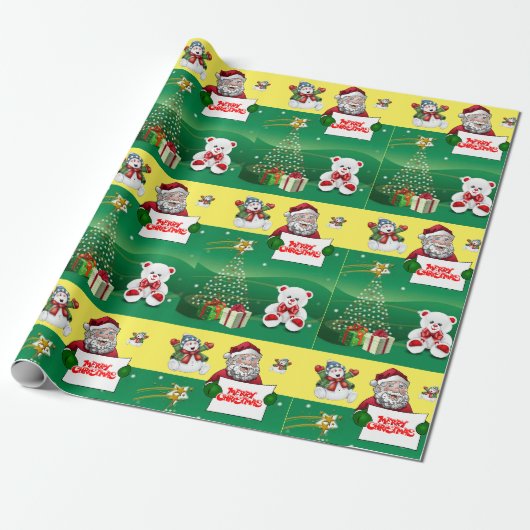 Kerstm Wrap Papier Sneeuwman (Uitgerold)