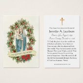 Kerstmaagd Mary Funeral Memorial Heilige Kaart (Voorkant /achterkant)