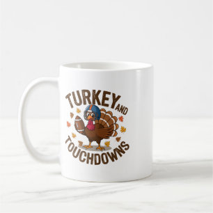 Kerstmaal kalkoen en touchdowns voetbalspeler 4 koffiemok