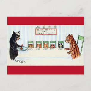 Kerstmaaltijd, Louis Wain Feestdagenkaart