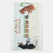 Kerstmaaltijd, Louis Wain Theedoek (Verticaal)