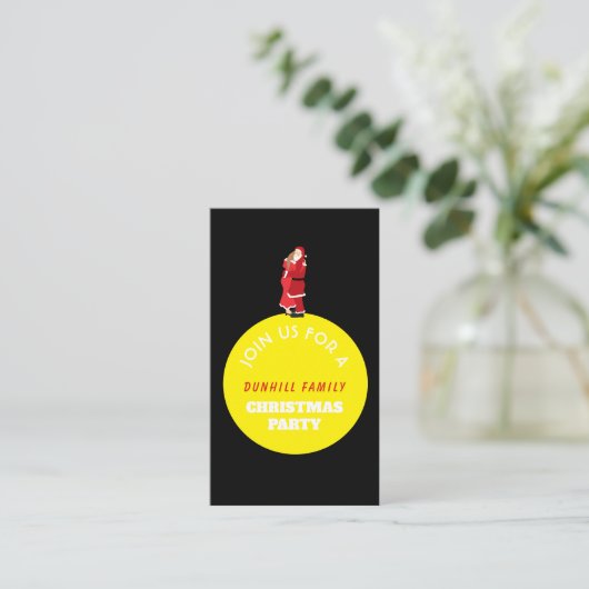 Kerstmaan, kerstfeestelijke uitnodiging informatiekaartje (Staand voorkant)