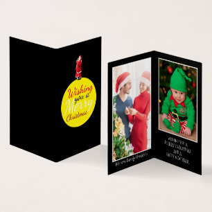 Kerstmaan, kerstkaart met familiefoto visitekaartjes