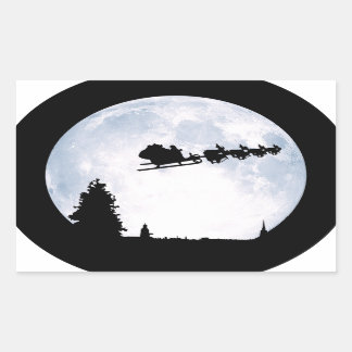 kerstmaan rechthoekige sticker