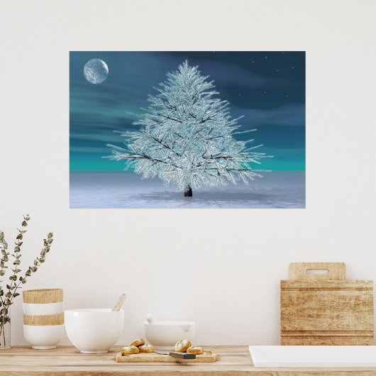 Kerstmaanlicht Poster (Keuken)