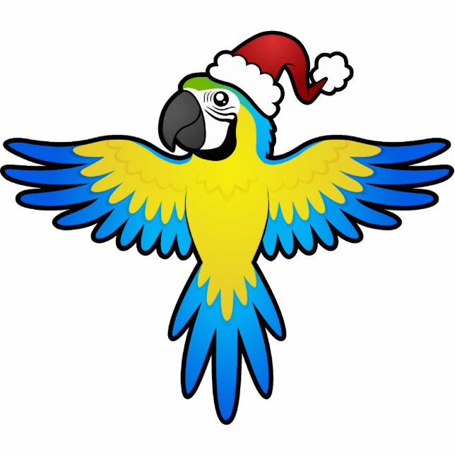 KerstMacaw/ Parrot Fotobeeldje Ornament (Voorkant)