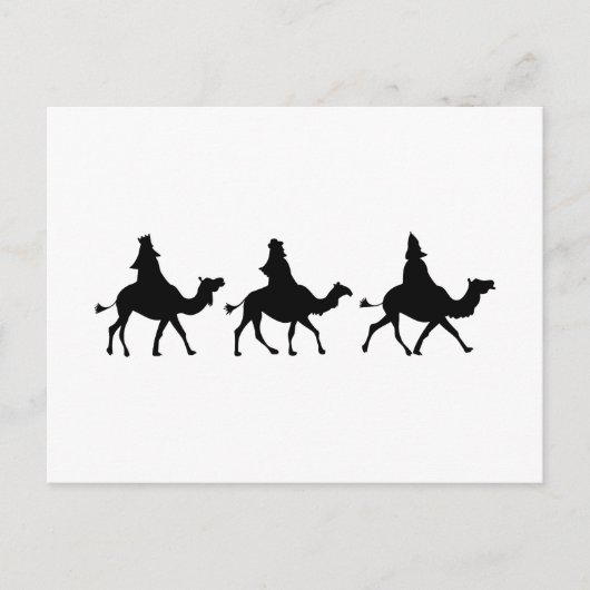 KerstMagi Silhouette Feestdagenkaart (Voorkant)