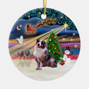 Kerstmagie - Australische herder 1 (merle) Keramisch Ornament