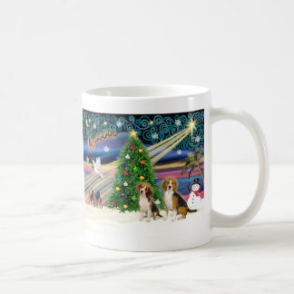 Kerstmagie Beagle Paar Koffiemok