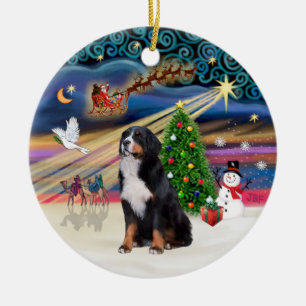 Kerstmagie - Berner Sennenhond 2 Keramisch Ornament