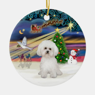 Kerstmagie - Bichon Frise 2 Keramisch Ornament