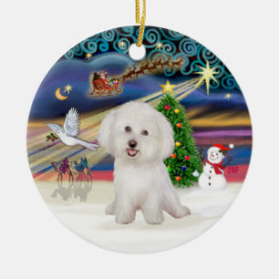 Kerstmagie - Bichon Frise #7 Keramisch Ornament