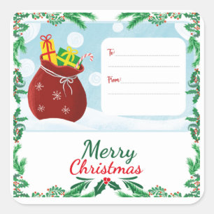 Kerstmagie Cadeau-etiket – Met liefde van de Kerst Vierkante Sticker