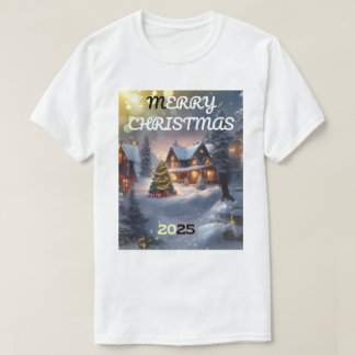 Kerstmagie: een gloeiend winterdorp t-shirt
