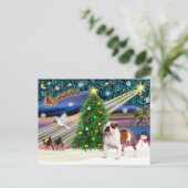 Kerstmagie Engelse Bulldog 5 Feestdagenkaart (Staand voorkant)