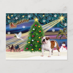 Kerstmagie Engelse Bulldog 5 Feestdagenkaart