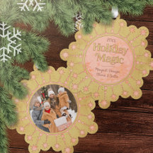 Kerstmagie: Gouden en Roze Ster Ontwerp Foto
