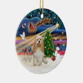 Kerstmagie - Goudkleurige Cocker Spaniel Keramisch Ornament (Rechts)