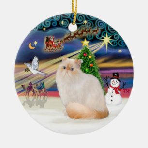 Kerstmagie - Himalaya kat (vlampunt) Keramisch Ornament