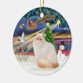 Kerstmagie - Himalaya kat (vlampunt) Keramisch Ornament (Links)