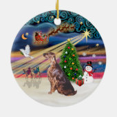 Kerstmagie - Ierse Setter Keramisch Ornament (Achterkant)