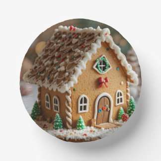 Kerstmagie in een suikerhuisje papieren kommen