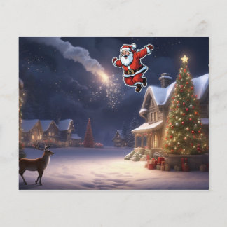 Kerstmagie is in de lucht en nieuwjaarskerstman flyer