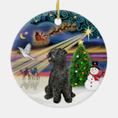 Kerstmagie - Kerry Blue Terrier Keramisch Ornament (Achterkant)