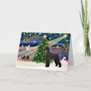 Kerstmagie-Schnauzer-Zwart-Reus Feestdagen Kaart