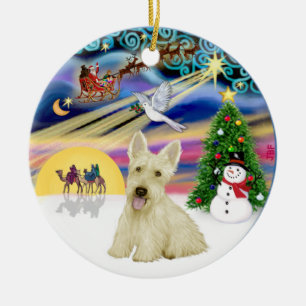 Kerstmagie - Schotse Terriër (Wheaten) Keramisch Ornament
